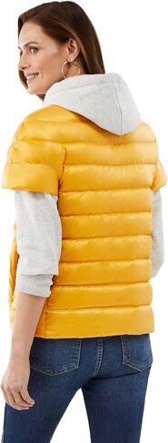 Martha Stewart Womens Puffy Down Vest, Lightweight Casual Short Sleeve Vest Jacket, Quilted Outerwear with Pockets, Navy Blue, Small in Kuwait