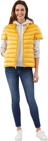 Martha Stewart Womens Puffy Down Vest, Lightweight Casual Short Sleeve Vest Jacket, Quilted Outerwear with Pockets, Navy Blue, Small in Kuwait