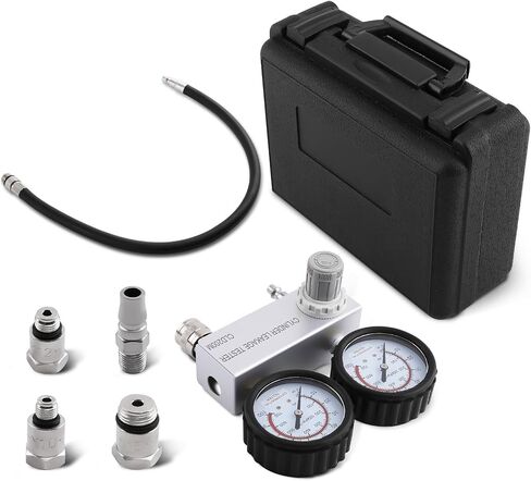 maXpeedingrods Cylinder Leak Down Tester Kit, Gasoline Engine Compression Tester, Dual Gauge Leakdown Detector Tool Set for Pressure Check & Leakage Rate Test, with Extension Rod in Kuwait