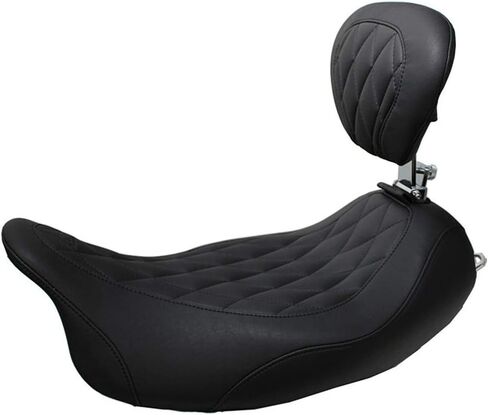 Mustang Motorcycle Seats 76694 Wide Tripper Solo Seat for Harley-Davidson Electra Glide Standard, Road Glide, Road King & Street Glide 2008-'21, Diamond, Black in Kuwait