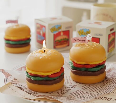 Scented Candles Handmade Cute Candles for Girls and Kids, Graduation and Birthday Gift, Soy Wax Non Toxic, Mini Aromatherapy Candles for Home Bedroom Bathroom, Hamburger in Saudi Arabia