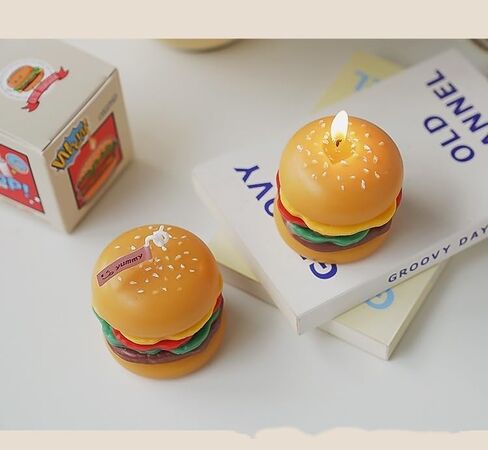 Scented Candles Handmade Cute Candles for Girls and Kids, Graduation and Birthday Gift, Soy Wax Non Toxic, Mini Aromatherapy Candles for Home Bedroom Bathroom, Hamburger in Saudi Arabia