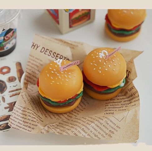 Scented Candles Handmade Cute Candles for Girls and Kids, Graduation and Birthday Gift, Soy Wax Non Toxic, Mini Aromatherapy Candles for Home Bedroom Bathroom, Hamburger in Saudi Arabia