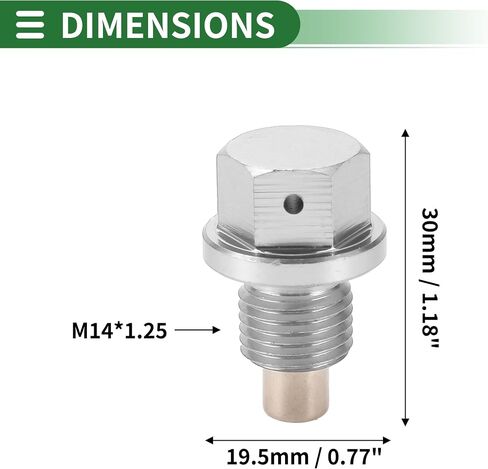 Motoforti Universal Oil Pan Screw Oil Drain Plug Sump Drain Nut Bolt, M14x1.25, Aluminium Alloy, Silver Tone, 1 Set in Kuwait