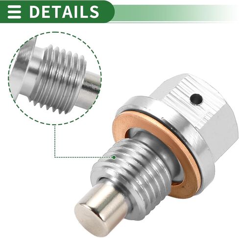 Motoforti Universal Oil Pan Screw Oil Drain Plug Sump Drain Nut Bolt, M14x1.25, Aluminium Alloy, Silver Tone, 1 Set in Kuwait