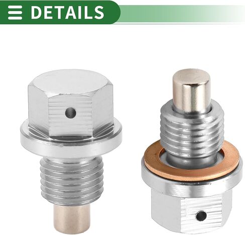 Motoforti Universal Oil Pan Screw Oil Drain Plug Sump Drain Nut Bolt, M14x1.25, Aluminium Alloy, Silver Tone, 1 Set in Kuwait