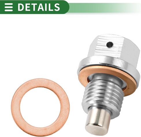 Motoforti Universal Oil Pan Screw Oil Drain Plug Sump Drain Nut Bolt, M14x1.25, Aluminium Alloy, Silver Tone, 1 Set in Kuwait
