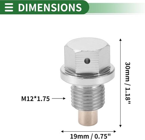 Motoforti Universal Oil Pan Screw Oil Drain Plug Sump Drain Nut Bolt, M14x1.25, Aluminium Alloy, Silver Tone, 1 Set in Saudi Arabia