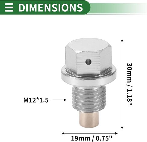 Motoforti Universal Oil Pan Screw Oil Drain Plug Sump Drain Nut Bolt, M14x1.25, Aluminium Alloy, Silver Tone, 1 Set in Kuwait