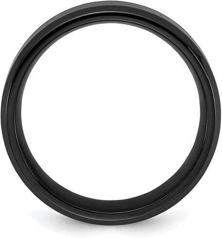 Titanium Polished Black Ip With Blue Star Sandstone Inlay Center 8mm Band-Band Style Ring for Women and Men in Saudi Arabia