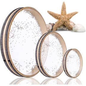 Pack of 2 Ocean Sound Drum – 10 Inch Ocean Drum and 4 Inch Wave Drum Musical Instruments for Adults Kids Sea Sound Drum for Relaxation Meditation Yoga Sea Drum for Home School Supplies in Kuwait