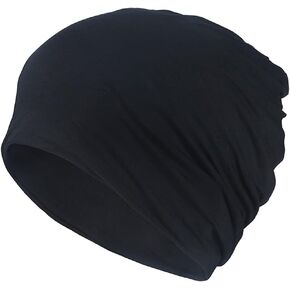 Modal Material Beanie Thin Cotton Women Man Beanie Hat Spring Summer Casual Cap (Color : Black, Size : 55-60cm) in Saudi Arabia