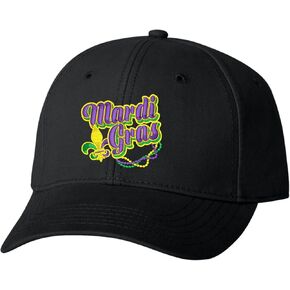 اذهب إلى كل شيء من Mardi Gras Fleur de Lis Dad Deluxe Trucker Flatbill Baseball Baseball Stembered Hat in Kuwait
