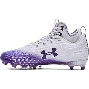 حذاء كرة قدم رجالي من Under Armour Spotlight Clone 3.0 MC باللون الأبيض والفضي المعدني in Saudi Arabia