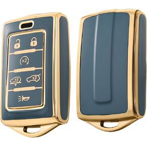 ELOHEI Key Fob Cover for Jeep, Premium Soft Full Protection Key Fob Case for 2022 2023 2024 Jeep Cherokee Grand Cherokee Wagoneer Grand Wagoneer Compass Renegade Accessories(Black) in Saudi Arabia