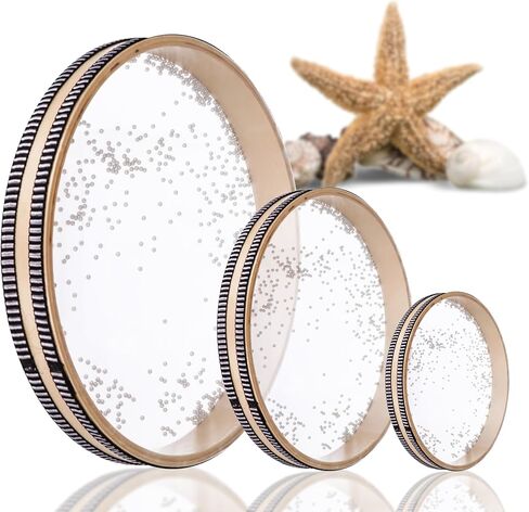 Pack of 2 Ocean Sound Drum – 10 Inch Ocean Drum and 4 Inch Wave Drum Musical Instruments for Adults Kids Sea Sound Drum for Relaxation Meditation Yoga Sea Drum for Home School Supplies in Kuwait