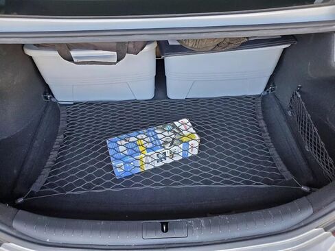 Trunk Organizer Cargo Net for Genesis G70 G80 G90 2017-2025 – Floor Style Cargo Net for Sedan – Premium Mesh Car Trunk Organizer Vehicle Carrier Storage – Compatible with G70 G80 G90 in Saudi Arabia