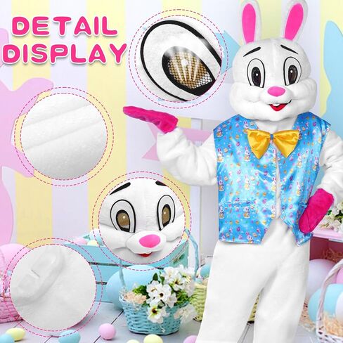 زي Easter Bunny Costume Adult - Deluxe Easter Bunny Suit Plush Rabbit Mascot Wound Blue & Rose Respervior in Saudi Arabia