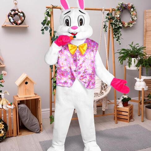 زي Easter Bunny Costume Adult - Deluxe Easter Bunny Suit Plush Rabbit Mascot Wound Blue & Rose Respervior in Saudi Arabia