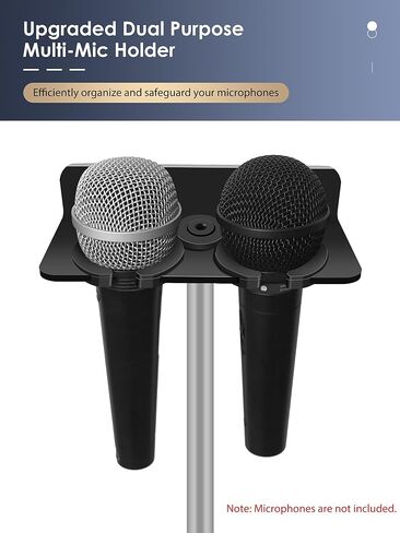 Multi Microphone Holder (Aluminum) for Handheld Dynamic, Wired and Wireless Mics, Multiple Mic Organizer for Mic Stand, Rubber padding/Wall Mounted or Mounted to 5/8"-27 or 3/8"-16 threaded Stands in Kuwait