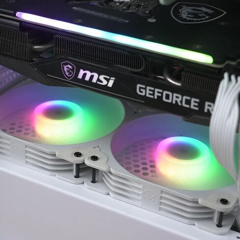 Vetroo SA-140 3-Pack 140mm Addressable RGB & PWM Motherboard Sync Computer PC Cooling Fans with Controller Low Noise High Performance 4-Pin 1200 RPM Hydraulic Bearing - Pink in Saudi Arabia