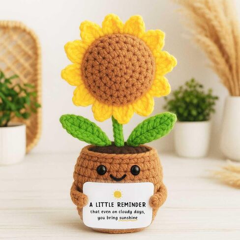 Sunflower Doll Crochet with Card - Certified Best Grandma - Gift for Grandma from Granddaughter, Grandson, Grandkid - Mothers Day, Christmas, Birthday Gift for Grandmother, Nana, Gigi in Kuwait