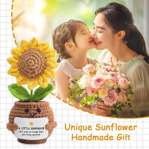Sunflower Doll Crochet with Card - Certified Best Grandma - Gift for Grandma from Granddaughter, Grandson, Grandkid - Mothers Day, Christmas, Birthday Gift for Grandmother, Nana, Gigi in Kuwait