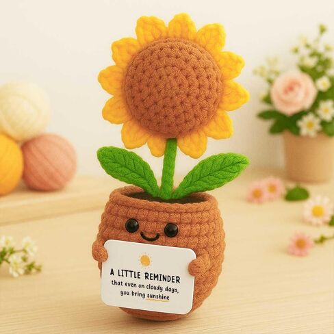 Sunflower Doll Crochet with Card - Certified Best Grandma - Gift for Grandma from Granddaughter, Grandson, Grandkid - Mothers Day, Christmas, Birthday Gift for Grandmother, Nana, Gigi in Kuwait