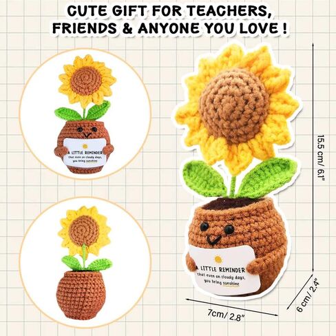 Sunflower Doll Crochet with Card - Certified Best Grandma - Gift for Grandma from Granddaughter, Grandson, Grandkid - Mothers Day, Christmas, Birthday Gift for Grandmother, Nana, Gigi in Kuwait