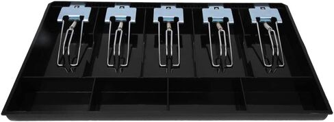 Cash Register Drawer Insert Tray with 5 Bill/4 Coin Compartments for Money Storage, ABS Material Tray with Metal Clip Cash Drawer Register Five Compartment Currency Storage Box(Black) in Saudi Arabia