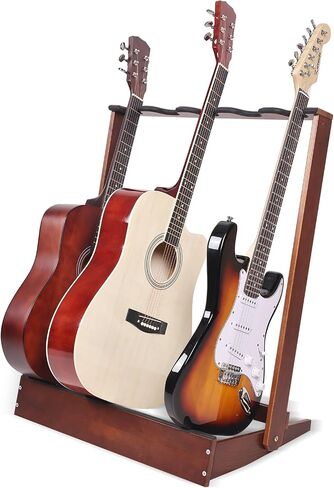 Guitar Stand, Handcrafted Solid Wood Guitar Stands Floor for Acoustic Guitar, Electric Guitar, Bass Guitar Holder Display with Hanger for Home, Living Room, Studio in Saudi Arabia