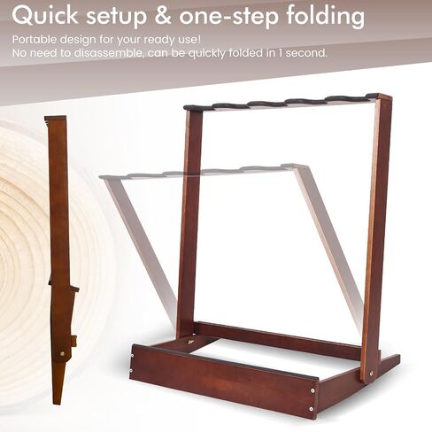 Guitar Stand, Handcrafted Solid Wood Guitar Stands Floor for Acoustic Guitar, Electric Guitar, Bass Guitar Holder Display with Hanger for Home, Living Room, Studio in Saudi Arabia
