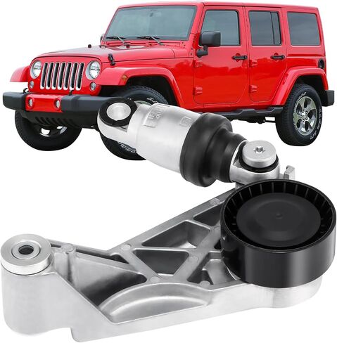 Belt Tensioner Assembly with Pulley Fit for Dodge Avenger Challenger Charger Durango Ram 1500/2500/3500/4500 Fit for Chrysler 300 Aspen Town & Country, Replace# 4861660AA in Kuwait