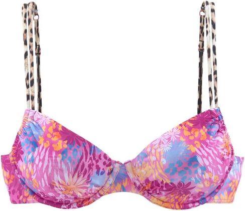 Lascana Leopard Leopard Floral Bikini Top Multicoldored in Kuwait