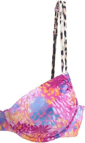 Lascana Leopard Leopard Floral Bikini Top Multicoldored in Kuwait