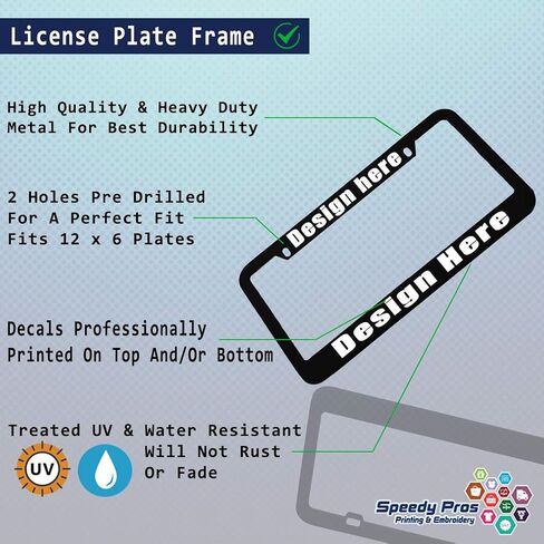 Speedy Pros Funny License Plate Frame Custom Personalized Text Zinc Cute Car Accessories License Plate Holder Black 2 Holes 1 Frame in Saudi Arabia