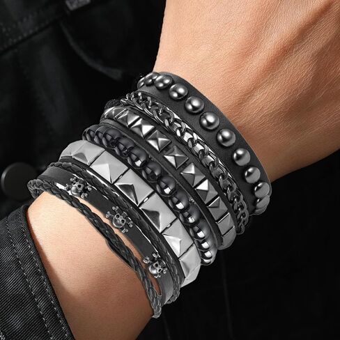 4 PCS Leather Proclets for Women ، Mens Spiked Rock Rock Grunge Cuffbands Emo Accessories for 80s 90s ompits in Saudi Arabia