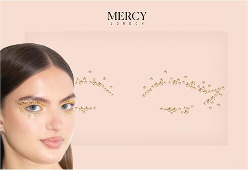 Cat Eye Crystal Eye Jewels by Mercy London Beauty Costume Accessories Face Gems Jewels All in One Stick On Sticker in Saudi Arabia