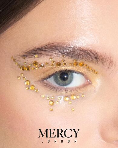 Cat Eye Crystal Eye Jewels by Mercy London Beauty Costume Accessories Face Gems Jewels All in One Stick On Sticker in Saudi Arabia