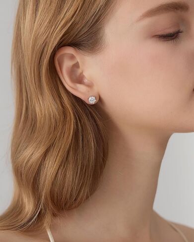 Moissanite Stud Earrings for Women D Color 925 Sterling Silver Diamond Earrings with 18K White Gold Plated in Saudi Arabia