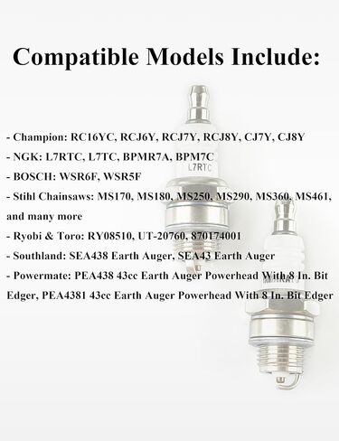 Yamakato 2-Pack L7RTC SPACK-استبدال للبطل RCJ6Y ، RCJ7Y ، RC16YC ، ل NGK 6708 BPMR7A ، ل BOSCH WSR6F ، ل stihl MS250 Chainsaw ، Lawn & Garden Meature in Kuwait
