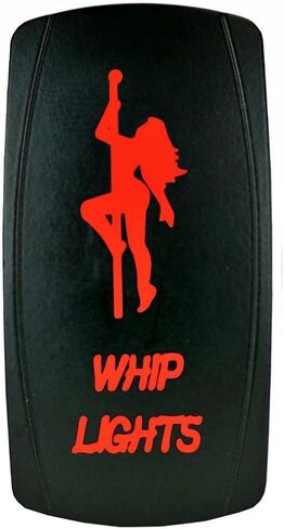 Red Universal Led Rocker Switch Whip Lights Stripper Pole ON-Off Dual Led Laser Etched Back-Lit 12V 20A for Cars, Trucks, ATV, UTV, Boat, Tractor, Auto, 4x4, 4WD, Jeep in Saudi Arabia