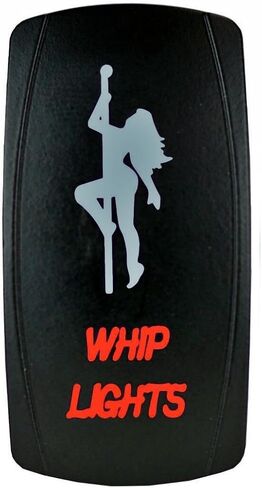 Red Universal Led Rocker Switch Whip Lights Stripper Pole ON-Off Dual Led Laser Etched Back-Lit 12V 20A for Cars, Trucks, ATV, UTV, Boat, Tractor, Auto, 4x4, 4WD, Jeep in Saudi Arabia