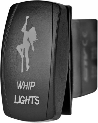 Red Universal Led Rocker Switch Whip Lights Stripper Pole ON-Off Dual Led Laser Etched Back-Lit 12V 20A for Cars, Trucks, ATV, UTV, Boat, Tractor, Auto, 4x4, 4WD, Jeep in Saudi Arabia