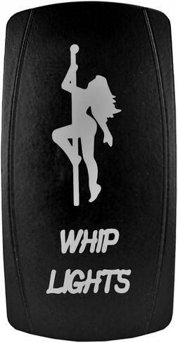 Red Universal Led Rocker Switch Whip Lights Stripper Pole ON-Off Dual Led Laser Etched Back-Lit 12V 20A for Cars, Trucks, ATV, UTV, Boat, Tractor, Auto, 4x4, 4WD, Jeep in Saudi Arabia