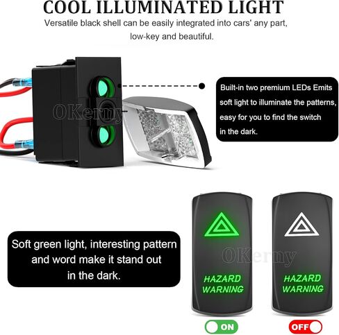 3Pcs Rocker Toggle Switch-LED Bar Rock Rear Interor Side Lighted Whip Light Stereo Switch ON/Off/ON Momentary 12V/24V Switches for UTV ATV Marine Boat Cars Trucks Off Road RV…… in Kuwait