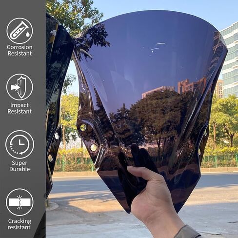 15" Racing Windshield Replacement for Ninja500 Ninja 500 SE 2024-2025 Motorcycle PC Windscreen Wind Deflector Protector Front Fairing (Dark Smoke) in Kuwait