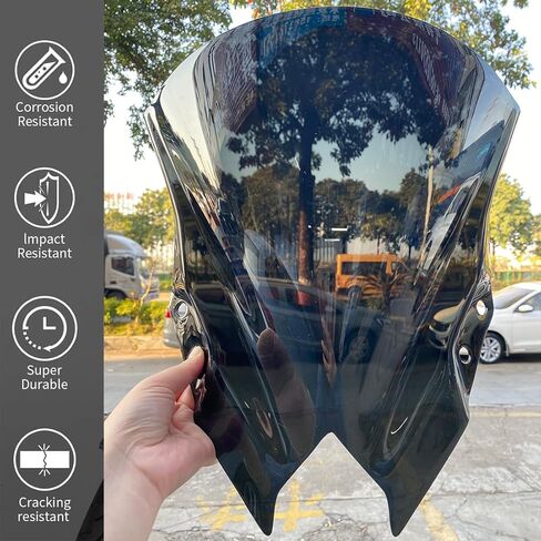 15" Racing Windshield Replacement for Ninja500 Ninja 500 SE 2024-2025 Motorcycle PC Windscreen Wind Deflector Protector Front Fairing (Dark Smoke) in Kuwait