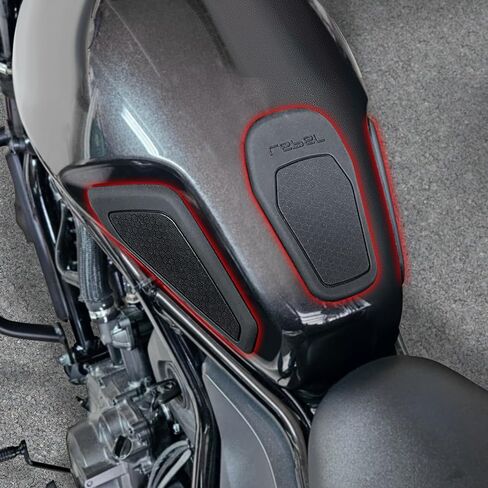 Motorcycle Tank Side Traction Pad Anti Slip Sticker Gas Tank Pad Waterproof Tank Pad Sticker for HO&N&DA Rebel CMX 1100 CMX1100 2017-2025(Black-CMX1100) in Kuwait