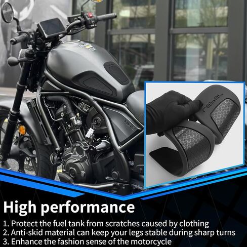 Motorcycle Tank Side Traction Pad Anti Slip Sticker Gas Tank Pad Waterproof Tank Pad Sticker for HO&N&DA Rebel CMX 1100 CMX1100 2017-2025(Black-CMX1100) in Kuwait